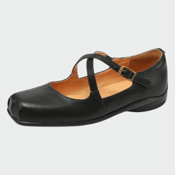Diane | Square-Toe Cross-Strap Mary Jane Shoes