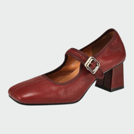 Nancy | Block-Heel Buckle Mary Jane Shoes