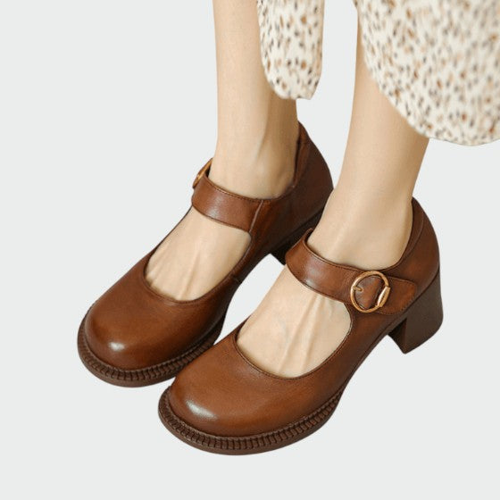 Karen | Chunky-Heel Buckle Mary Jane Shoes