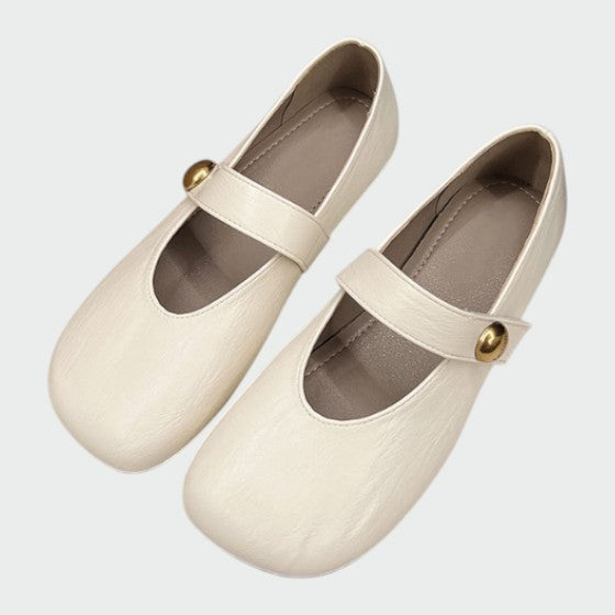 Susan | Round-Toe Button Mary Jane Shoes