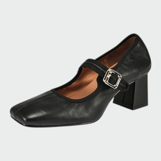 Nancy | Block-Heel Buckle Mary Jane Shoes