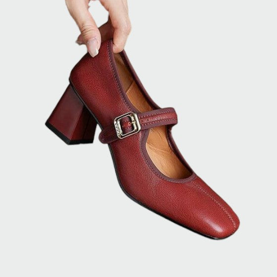 Nancy | Block-Heel Buckle Mary Jane Shoes