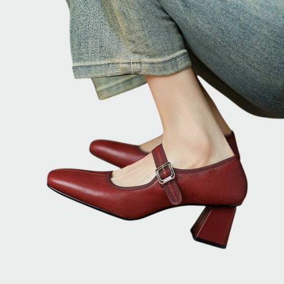 Nancy | Block-Heel Buckle Mary Jane Shoes