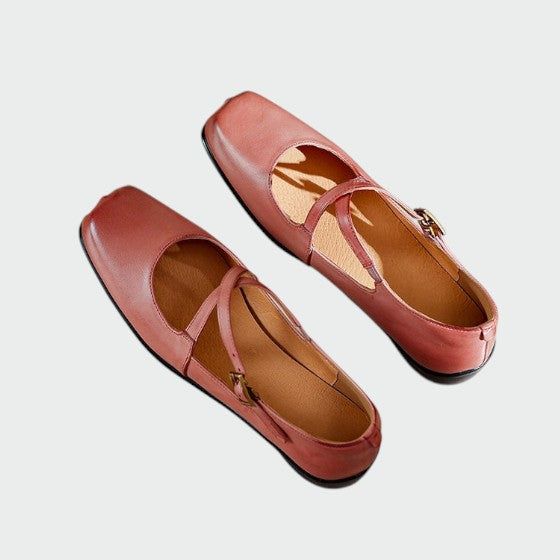 Diane | Square-Toe Cross-Strap Mary Jane Shoes