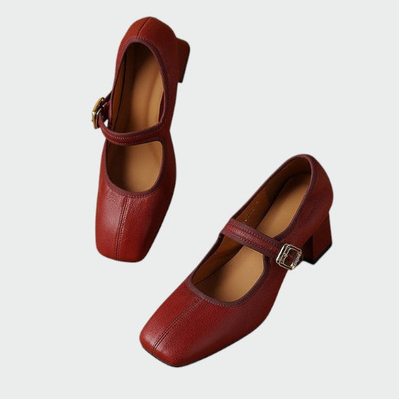 Nancy | Block-Heel Buckle Mary Jane Shoes