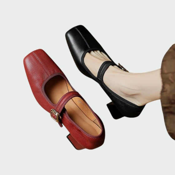 Nancy | Block-Heel Buckle Mary Jane Shoes