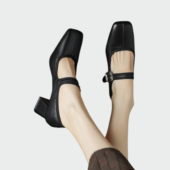 Nancy | Block-Heel Buckle Mary Jane Shoes