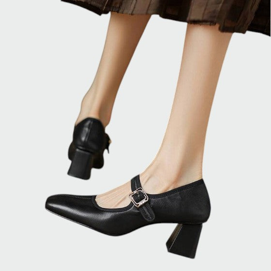 Nancy | Block-Heel Buckle Mary Jane Shoes