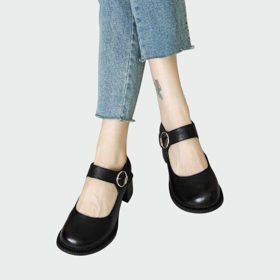 Karen | Chunky-Heel Buckle Mary Jane Shoes