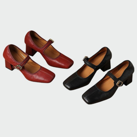 Nancy | Block-Heel Buckle Mary Jane Shoes