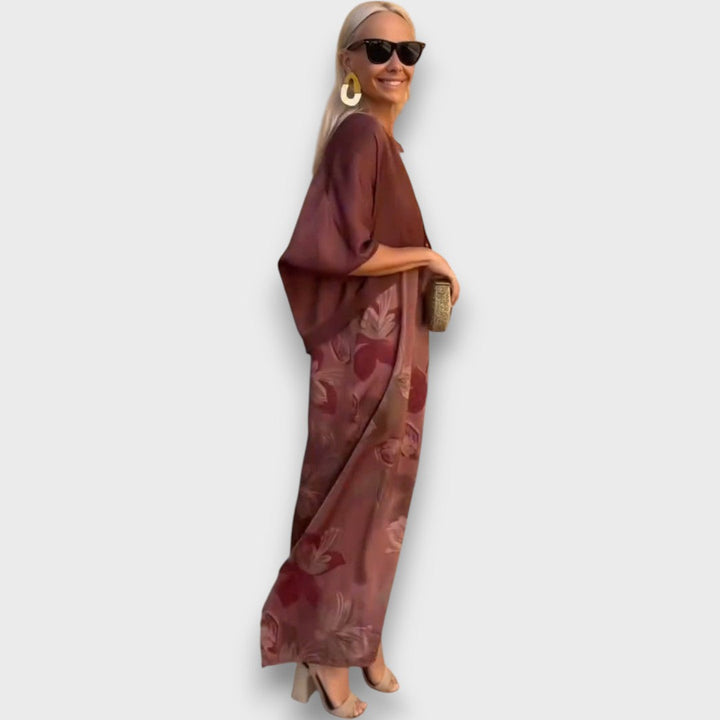 Terracota –  Maxikleid mit Cardigan