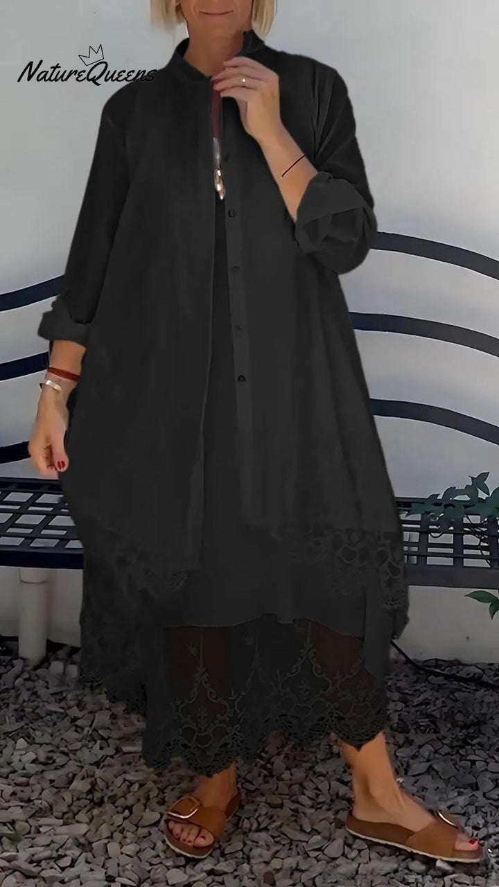 Women's Lace Dress Suit（Dress and Cardigan）